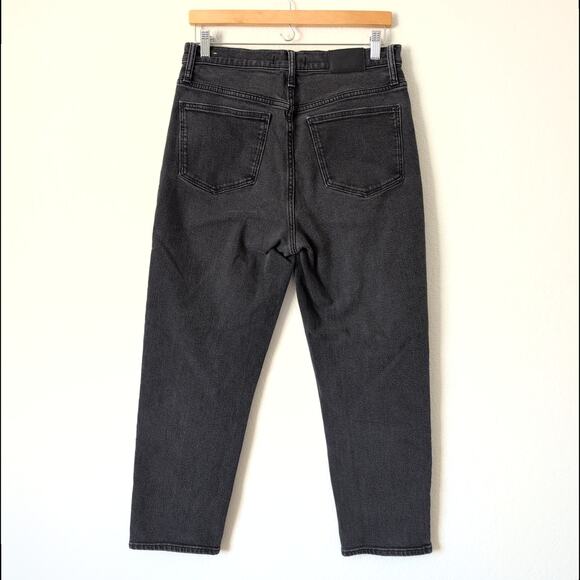Madewell Classic Straight Jeans Lunar Wash Womens 29 Black High Rise Cropped EUC - Picture 5 of 10